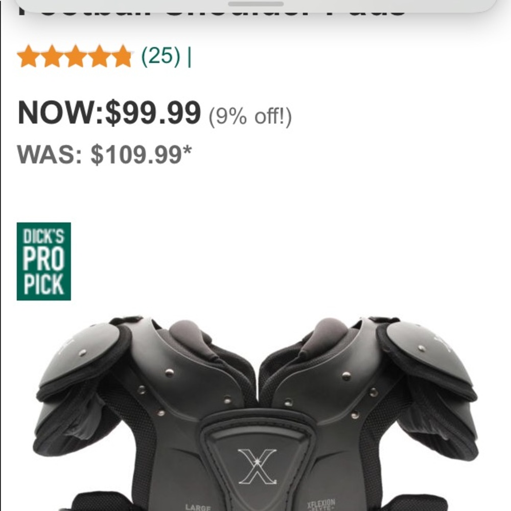 Football gear Xflexion medium boys shoulder pads